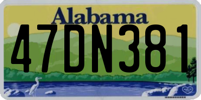 AL license plate 47DN381