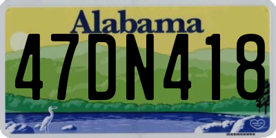 AL license plate 47DN418