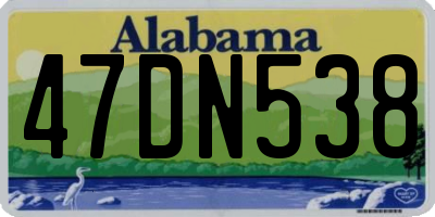 AL license plate 47DN538