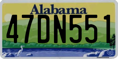 AL license plate 47DN551