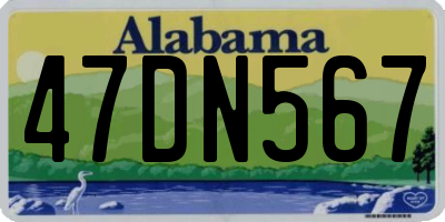 AL license plate 47DN567