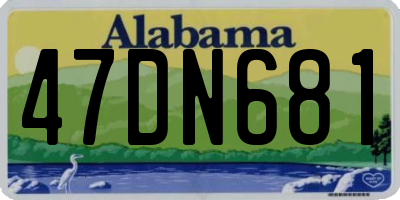 AL license plate 47DN681