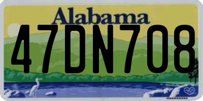AL license plate 47DN708