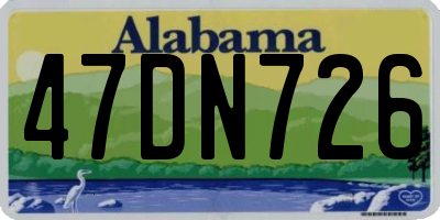 AL license plate 47DN726