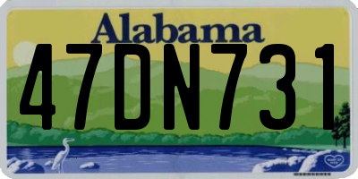 AL license plate 47DN731