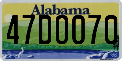 AL license plate 47DO070