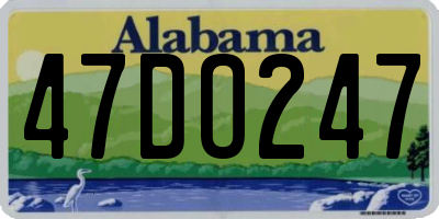 AL license plate 47DO247