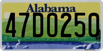 AL license plate 47DO250