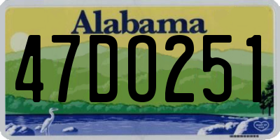 AL license plate 47DO251