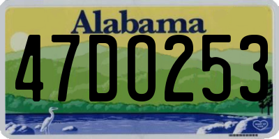 AL license plate 47DO253