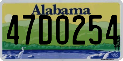 AL license plate 47DO254