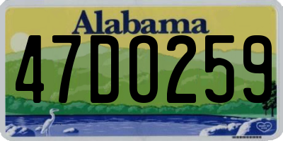AL license plate 47DO259