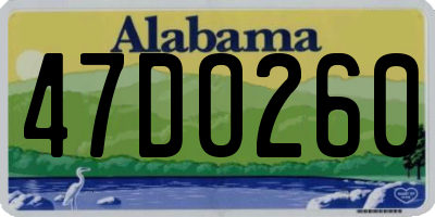AL license plate 47DO260