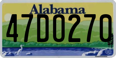 AL license plate 47DO270