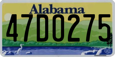 AL license plate 47DO275
