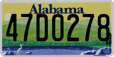 AL license plate 47DO278
