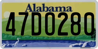 AL license plate 47DO280