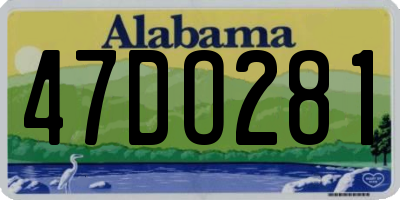 AL license plate 47DO281