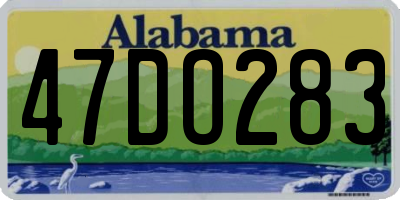 AL license plate 47DO283