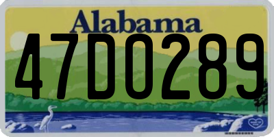 AL license plate 47DO289