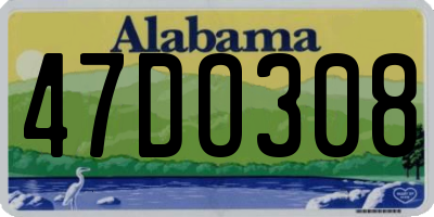 AL license plate 47DO308