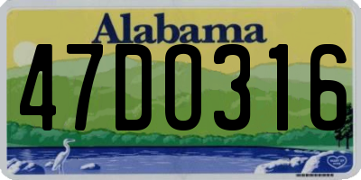 AL license plate 47DO316