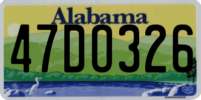AL license plate 47DO326