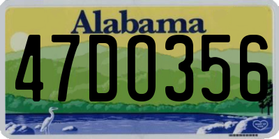 AL license plate 47DO356