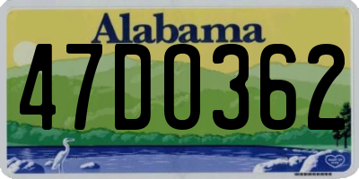 AL license plate 47DO362