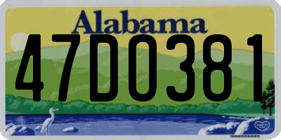AL license plate 47DO381