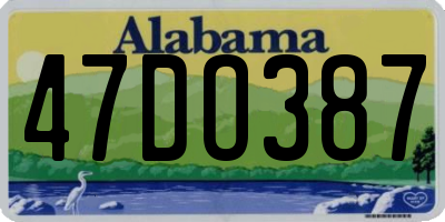 AL license plate 47DO387