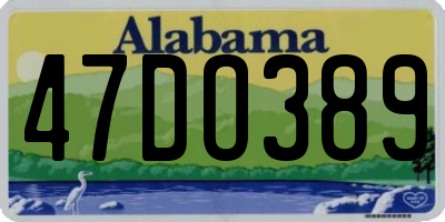 AL license plate 47DO389