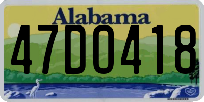 AL license plate 47DO418