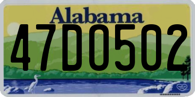 AL license plate 47DO502