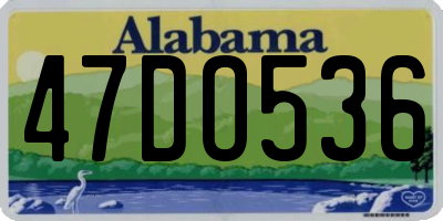 AL license plate 47DO536