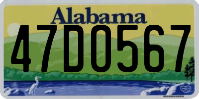 AL license plate 47DO567