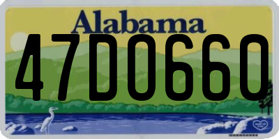 AL license plate 47DO660