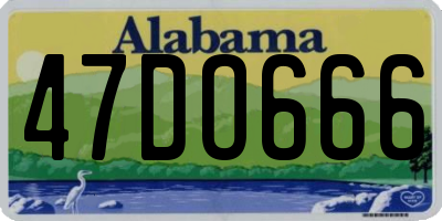 AL license plate 47DO666