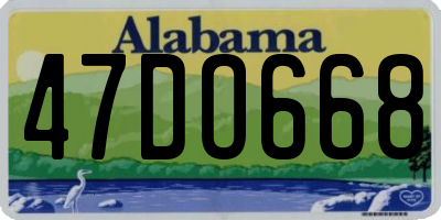 AL license plate 47DO668