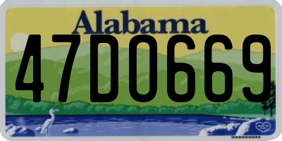 AL license plate 47DO669