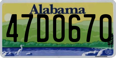 AL license plate 47DO670