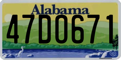 AL license plate 47DO671