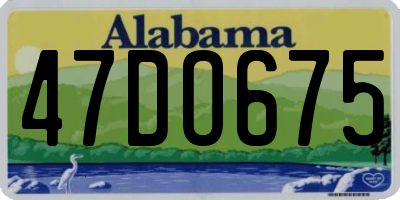 AL license plate 47DO675