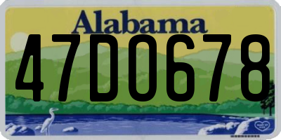 AL license plate 47DO678