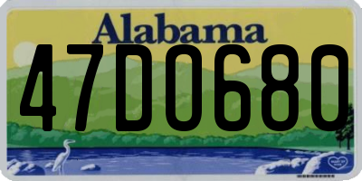 AL license plate 47DO680