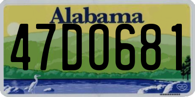 AL license plate 47DO681