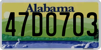AL license plate 47DO703