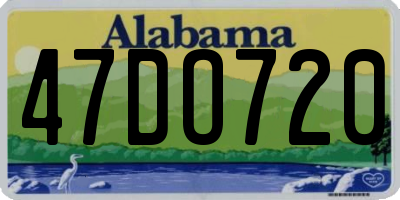 AL license plate 47DO720