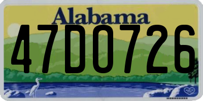 AL license plate 47DO726