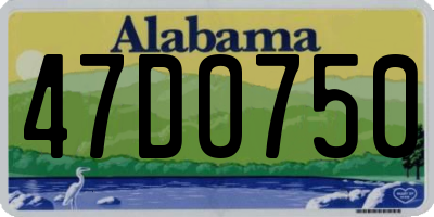 AL license plate 47DO750